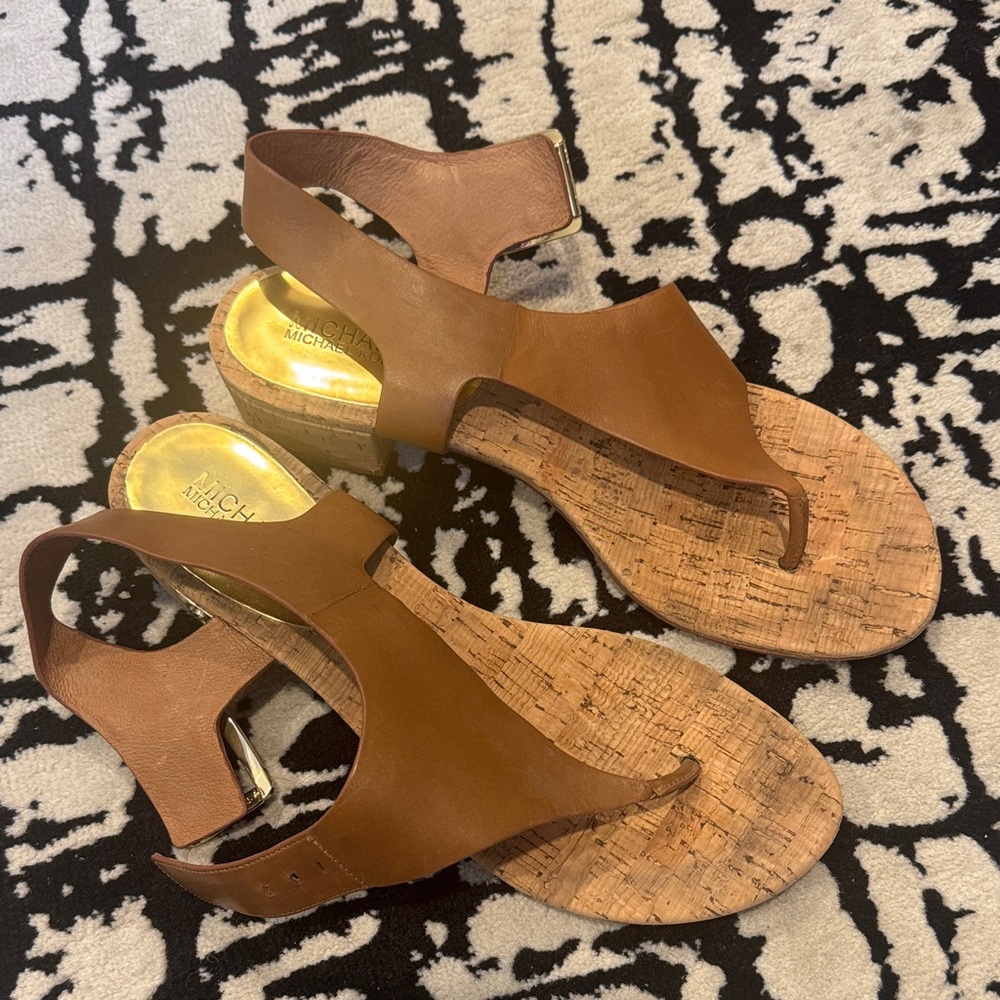 Size 10 Michael Kors Tan Leather Sandals
